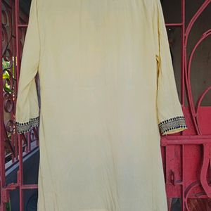 Light Yellow Embroidered Tunic