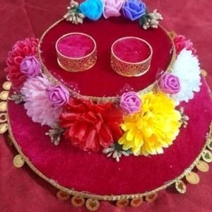 Decorative Thali For Mahendi , Haldi ,And Ring