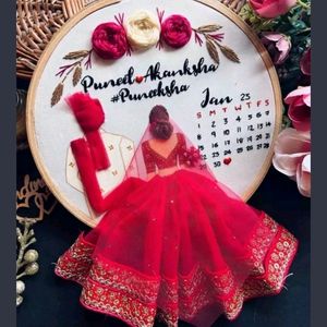 Wedding Theme Red Embroidery Hoop