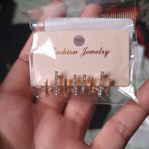 Korean Gold Plated Earrings Studs And necklace