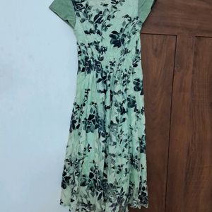 Pista Green Floral Dress