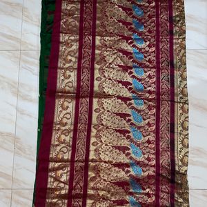 Peshwai Silk Green Saree