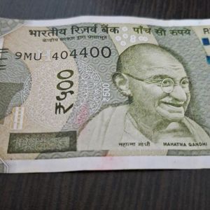 9MU 404400; 500 Rupees Note