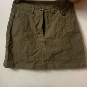 Myntra olive mini skirt