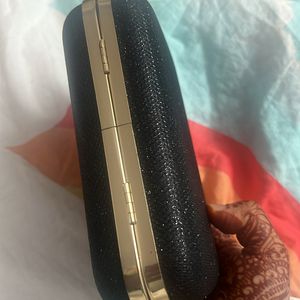 Black Shimmery Shiny Clutch