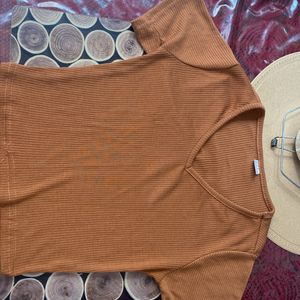 trendy brown crop top