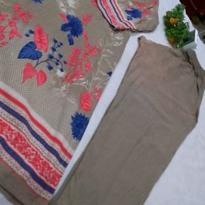 Printed Pakistani Suit Set With Duppta