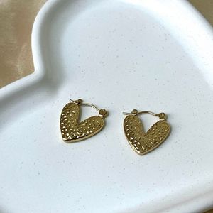 Golden Heart shaped Stainless Steel Hoops