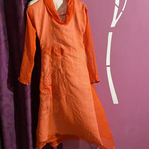 Orange And White Dress || Festive Office Wear