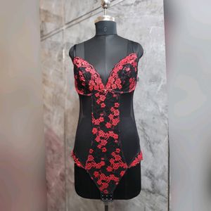 Red & Black Bodysuit