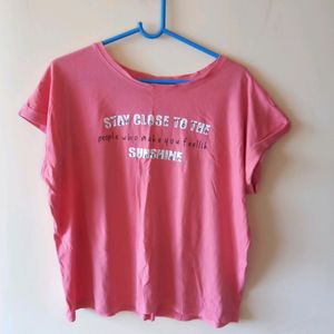 Women Pink Casual Tshirt