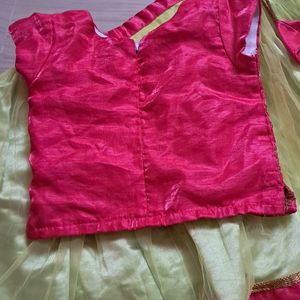 Green And Pink Baby Dress