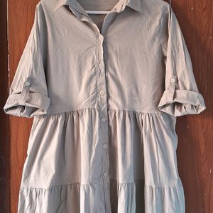 Flared Shirt collar Frock