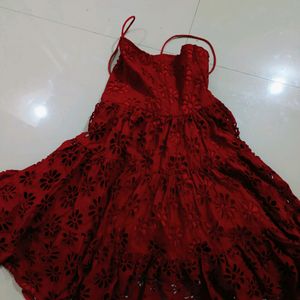 Red Flared Party Wear Dress