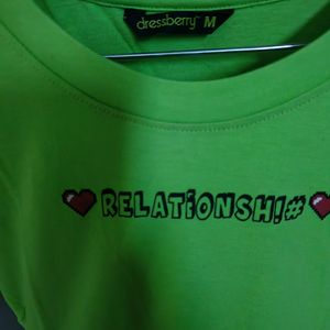 CUTE CROP TSHIRT- Neon Green