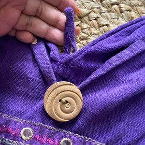 Purple Jaipuri Tote Bag