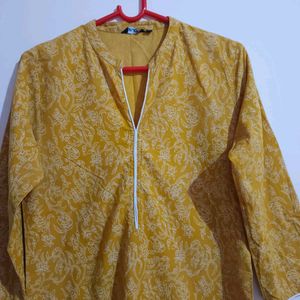 Yellow Color Cotton Kurti