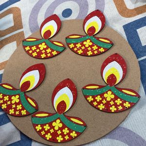 Diya Cutout For Diwali Decor (pack Of 5 )