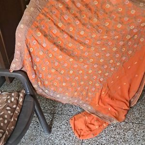 Orange Color Zari Saree