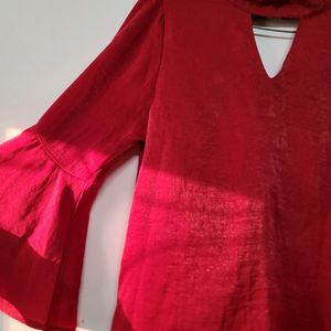 Red Y2k Indowestern Formal Ethnic Top