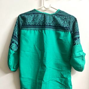 Blue Green Printed Top