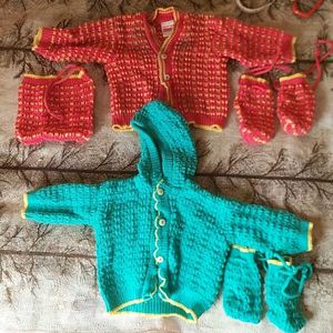 New Born Baby Woolen Clothes Top Socks Captop