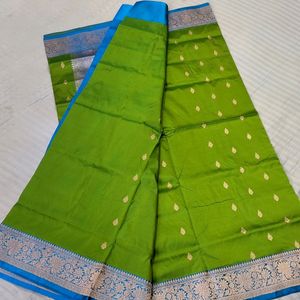 Pure Silk Kanjivaram Saree With Blouse Pis