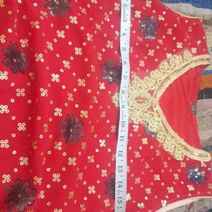 6 To 8 Yrs Girls 2pcs New Red Colour Kurti