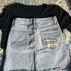 Denim Short Skirt