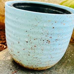 4 inch ceramic mint blue plant pot