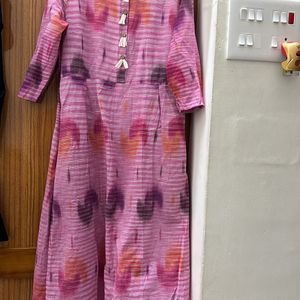 Pink Umbrella Cut Kurta