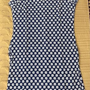 Blue And White Straight Short Kurta