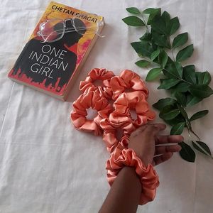 Set Of  2 New Premium Scrunchies Peach Color