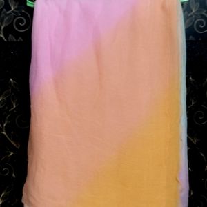 Pastel Colours Diamond Chiffon Saree