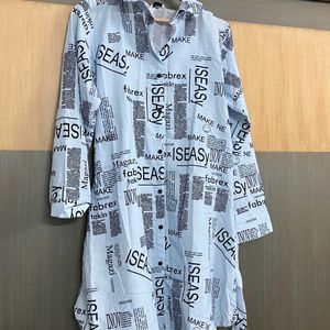 Newspaper Print Shirt Dress 📰