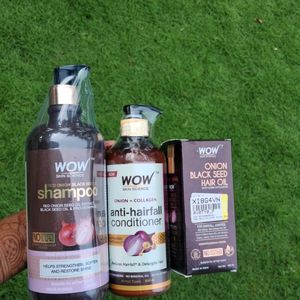 Wow Onion Haircare Combo Shampoo, Conditioner, Oil