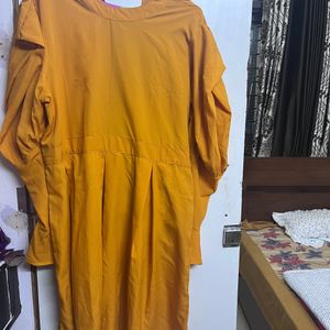 Women Yellow Solid Fit And Flare Yellow Dress