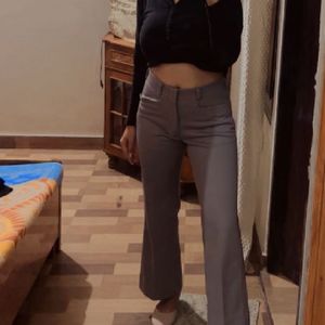 High Waist Grey Trousers