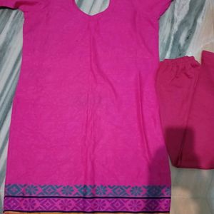 Pink Suit Set, Woolen Fabric