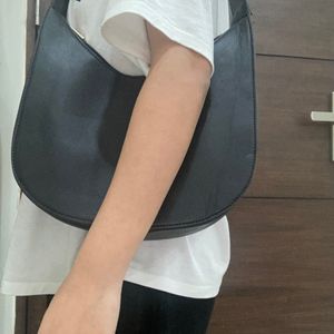 Black Cresent Shape Hand Bag