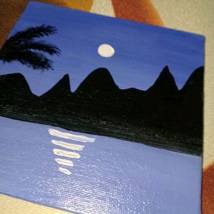 Night Scenery Painting On Canvas