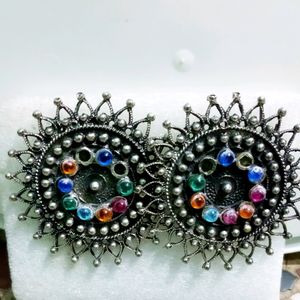 4 Silver Oxidize Earrings