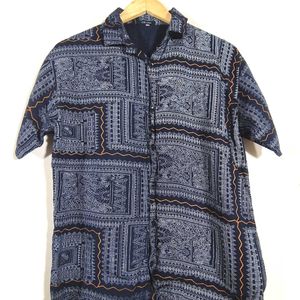 Navy Blue Printed Shirt (Men's)