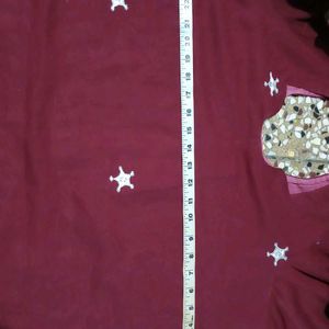 PlusSize Maroon HalfSleev Kurta