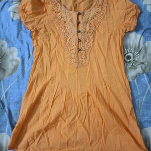 Short Kurti Tunic Orange Colour Small-Medium Size