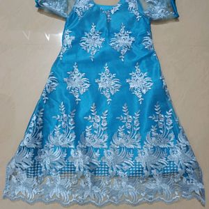Self Made Satin And Lace Gown For 7-8yr Old Girl