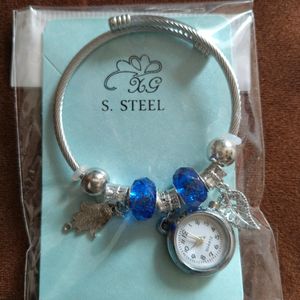 Blue Crystal Watch Bracelet