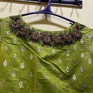 Green Colour Festive Wear Dress Size L