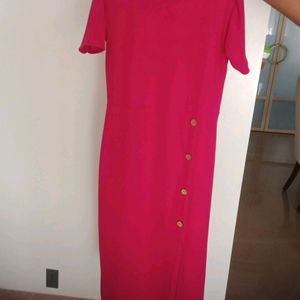 Fixed Price Lovely Pink Dress With Slit