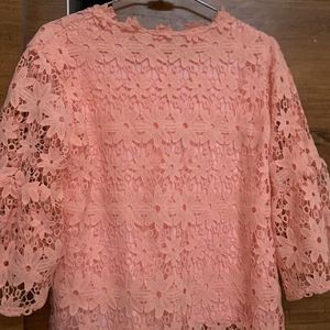 A Pink Ombre Embroided Top